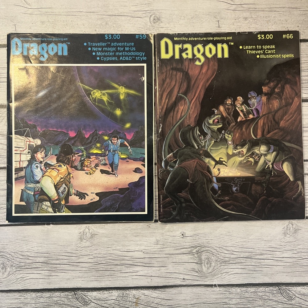 Lot Of 2 Dragon Magazine - 1982 March #59 & October #66